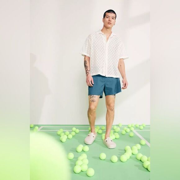 Urban Outfitters, Standard Cloth Fixed Waist Board Short NEW Large Slate Blue - Picture 4 of 16